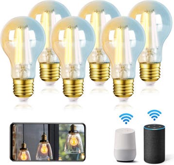 E27 LED lamp - Dimbaar - Filament lamp - 6W - 6 stuks - Aigo, Huis en Inrichting, Verzenden, Zo goed als nieuw
