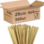 Bamboe stokjes 28cm 4x4mm vierkant &amp; stomp Foodgrade 500 st, Ophalen of Verzenden