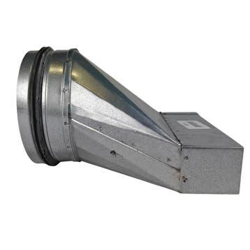 Verloopstuk Asymmetrisch van 200mm x 40mm naar rond Ø 125mm, Verzenden, Nieuw