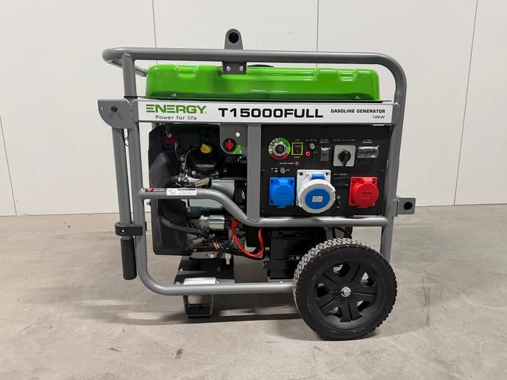 Energy T15000FULL generator aggregaat  benzine 15kVA 12kW, Doe-het-zelf en Verbouw, Aggregaten, Benzine, Nieuw, Elektrisch startend