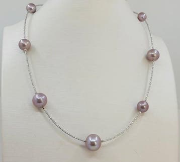 Halsketting Platina, 9,2 × 12,2 mm ronde paarse, Sieraden, Tassen en Uiterlijk, Kettingen, Nieuw