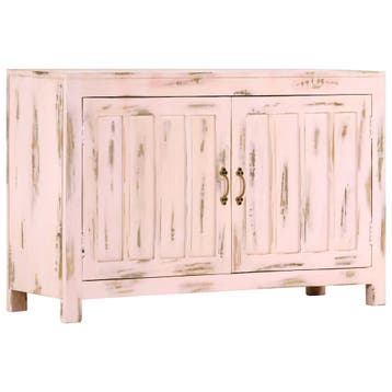 vidaXL Dressoir 110x35x70 cm massief mangohout lichtroze, 100 tot 150 cm, Verzenden, Nieuw, 25 tot 50 cm