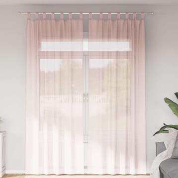 vidaXL Gordijnen voile met lussen 2 st 140x260 cm lichtroze, Verzenden, Nieuw, Roze