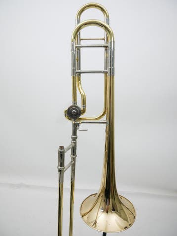 Trombone Yamaha YSL-682B Gold brass beker met kwartventiel, Ophalen of Verzenden, Gebruikt
