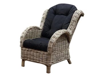 Naturel relax lounge tuinstoel - olefin black, Ophalen of Verzenden, Nieuw