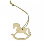 10 Houten decoratie hobby paard naturel met koordje: 6,95, Verzenden, Nieuw, Versiering, Geboorte of Huwelijk