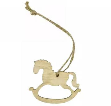 10 Houten decoratie hobby paard naturel met koordje: 6,95, Verzenden, Nieuw, Versiering, Geboorte of Huwelijk