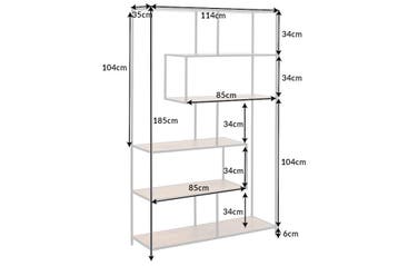 industrieele boekenkast SLIM LINE 185x114cm wilde eik zwart, Huis en Inrichting, Kasten | Overige, Ophalen of Verzenden, Nieuw