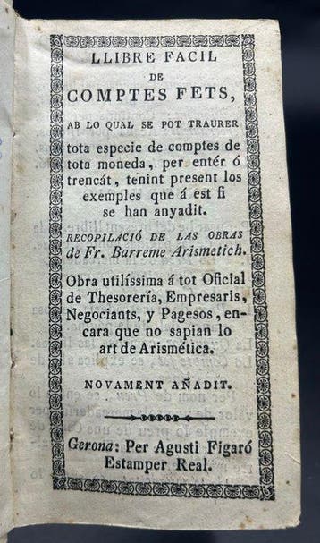 François Barrême - Llibre fàcil de comptes fets - 1803