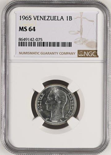 Venezuela. 1 Bolívar 1965 - NGC MS64 (Zonder minimumprijs)