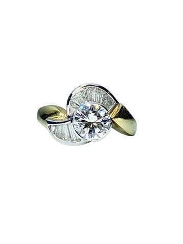Verlovingsring - 18 karaat Witgoud, Geel goud - 1.40ct. tw.