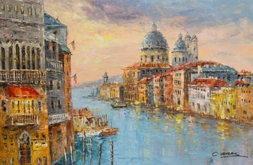 Christof Vevers (1962) - Escapade à Venise - Le Grand Canal, Antiek en Kunst