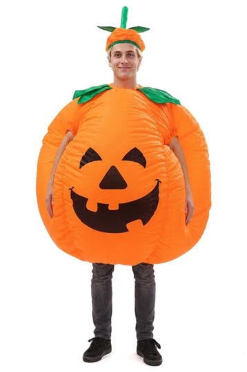 KIMU® Opblaas Kostuum Pompoen Opblaasbaar Pak Pompoenpak Mas, Ophalen of Verzenden, Nieuw, Carnaval, Kleding