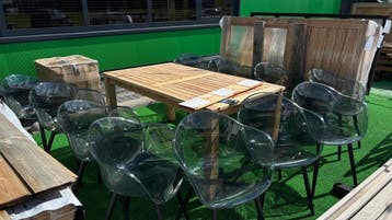 Tuinstoel Casper transparante stoel zwart €17 ex btw, Tuin en Terras, Tuinstoelen, Ophalen of Verzenden, Nieuw