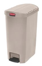 Afvalbak Slim Jim Step on End step kunststof 50ltr Beige, Verzenden, Nieuw