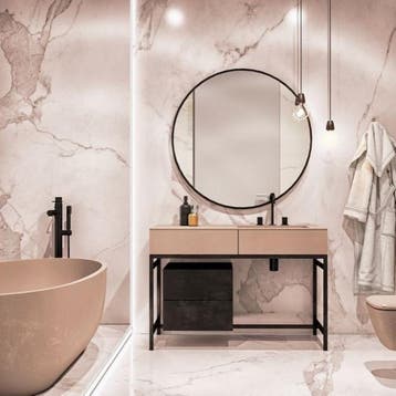 Badkamerspiegel Rond Martens Design Toronto Mat Zwart RVS, Huis en Inrichting, Woonaccessoires | Spiegels, Ophalen of Verzenden