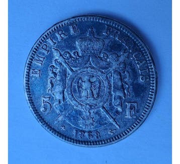 Frankrijk. Napoléon III. 5 Francs 1868-BB, Strasbourg