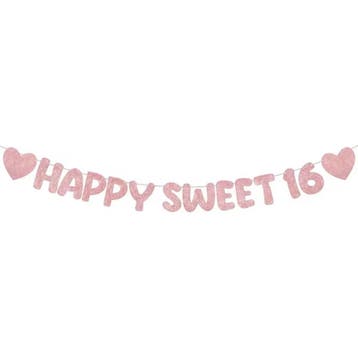 Sweet Sixteen set met diadeem en sjerp deLuxe rosé goud, Hobby en Vrije tijd, Ophalen of Verzenden, Nieuw, Versiering, Verjaardag
