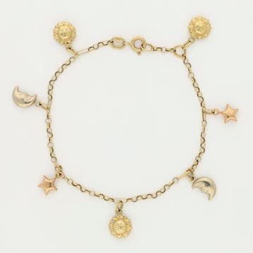 Armband - 18 karaat Geel goud - Bedelarmband, Nieuw