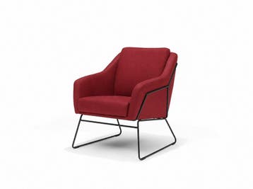 Fauteuil Grace - eetkamerstoelen - Rood, Nieuw, Rood, Stof