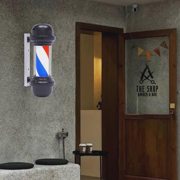 Klassieke Roterende LED Barber Pole - 50cm - Rood, Wit, Blau, Verzenden