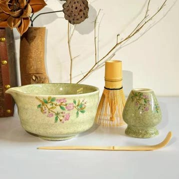 5-Delige Japanse Matcha Theeset met Kom en Bamboe Garde, Verzenden, Nieuw