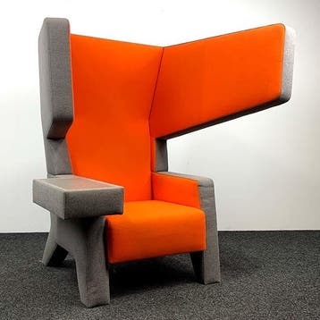 Prooff EarChair Fauteuil - Grijs/Oranje, Ophalen of Verzenden, Gebruikt