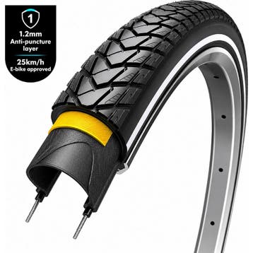 WOLFF Fietsband met anti-lek laag en reflectie - 28x1 5/8..., Ophalen of Verzenden, Nieuw, Band
