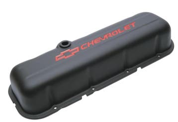 Valve Covers, Tall, Steel, Black Wrinkle, Red Chevrolet, Ophalen of Verzenden, Nieuw
