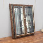 Vitrine - dubbele deur - Hout, Glas - spiegel, matglas