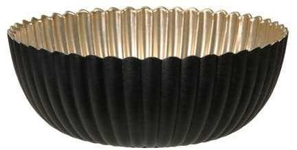 Bowl Fruitschaal met ribbels Zwart met Goud 20x7,5 cm, Huis en Inrichting, Woonaccessoires | Kunstplanten en Kunstbloemen, Nieuw