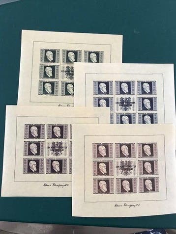Oostenrijk 1946 - Kleine velletjes Renner ongetand - MNH -, Gestempeld