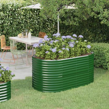 vidaXL Plantenbak 152x80x68 cm gegalvaniseerd staal groen, 100 cm of meer, Verzenden, Nieuw, Metaal