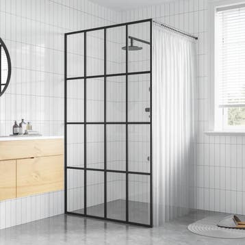vidaXL Inloopdouchewand 118x190 cm transparant gehard glas, Verzenden, Nieuw