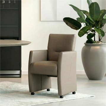 Set van 10 Leren eetkamerstoelen Pleasure - Toledo Smog, Ophalen of Verzenden, Nieuw, Leer
