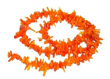 1 x Streng kralen ca. 40 cm – oranje koraal – ca. 4 x 18, Ophalen of Verzenden, Nieuw, Kraal