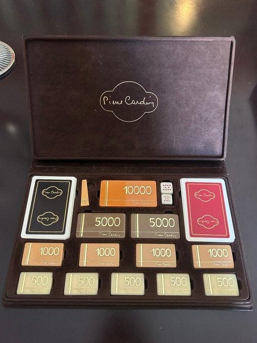 Pokerset - RARE Vintage Poker Set - Cardin - Cards - Dices -, Antiek en Kunst, Curiosa en Brocante