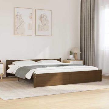 vidaXL Bedframe massief hout honingbruin 200x200 cm, Huis en Inrichting, Slaapkamer | Bedden, Bruin, Verzenden, Overige maten