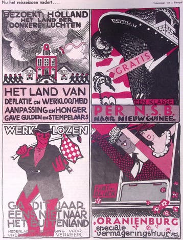 Spotprent over slechte toestanden in Nederland (lijst optie), Verzenden