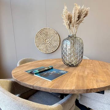 Ronde uitschuiftafel -  140 cm, Ophalen of Verzenden, Nieuw
