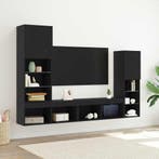 vidaXL TV-kast met LED-striplichten 4 pcs Zwart eiken, Minder dan 50 cm, Verzenden, Nieuw, Minder dan 100 cm