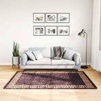 vidaXL Vloerkleed wasbaar 120x180 cm zwart en goudkleurig, Verzenden, Nieuw, Zwart