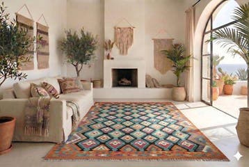 Kleurrijke kilim - ongebruikt - Vloerkleed - 295 cm - 210 cm, Nieuw