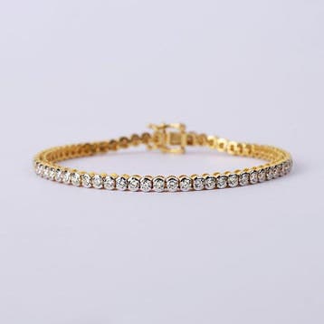 Tennis armband - 14 karaat Witgoud - 3.49ct. tw. Diamant, Sieraden, Tassen en Uiterlijk, Antieke sieraden
