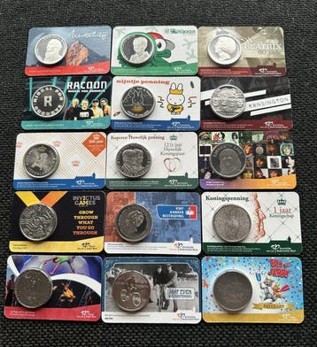 Nederland. Diverse uitgiftes in coincard (15x) (Zonder