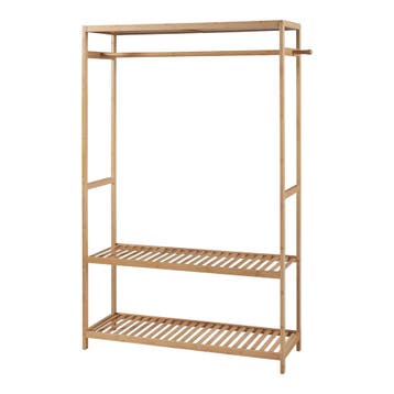 [en.casa] Kledingkast Herøy open kast 165x100x35 cm bamboe, Verzenden, Nieuw