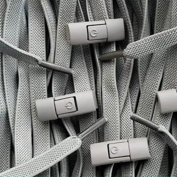 Elastische veters - Grijs • 120  cm x 8 mm, Ophalen of Verzenden, Nieuw