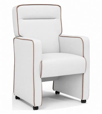 Eetkamerstoel Maine - eetkamerstoelen - Wit, Nieuw, Wit, Stof