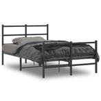 vidaXL Bedframe met hoofd- en voeteneinde metaal zwart, Huis en Inrichting, Slaapkamer | Bedden, Verzenden, Zwart, Nieuw, 190 cm of minder