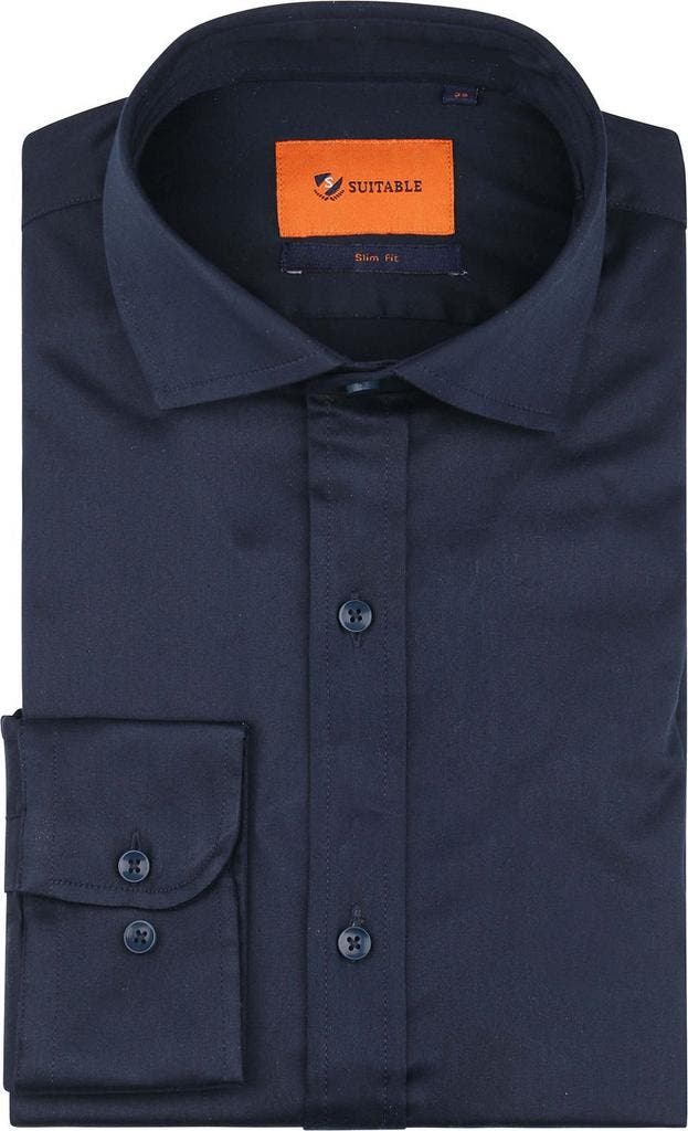 Suitable Satin Overhemd Navy maat 43 Heren, Kleding | Heren, Overhemden, Blauw, Nieuw, Verzenden